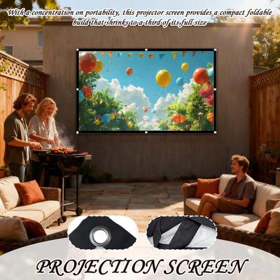Outdoor Projector Screen Portable Polyester Projector Movie Screen Weather-Resistant Projector Movies Screens for Smartphones