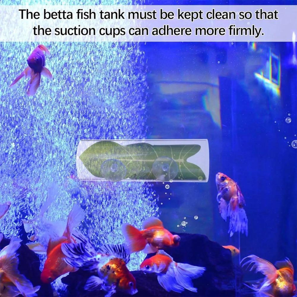 Acrylic Betta Tunnel Tank Decoration Round Tube Hollow Design Betta Fish Tube Tunnel With Leaves Pad Transparent