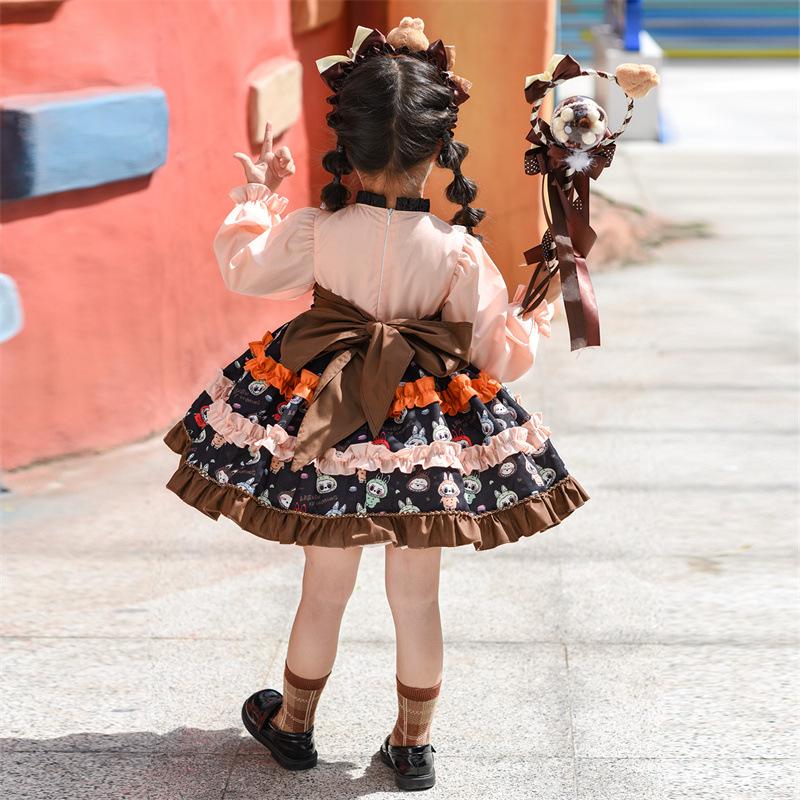 Dívčí síťované lolita šaty 2025: Podzimní/Zimní Móda Narozeninová Nadýchaná Sukně