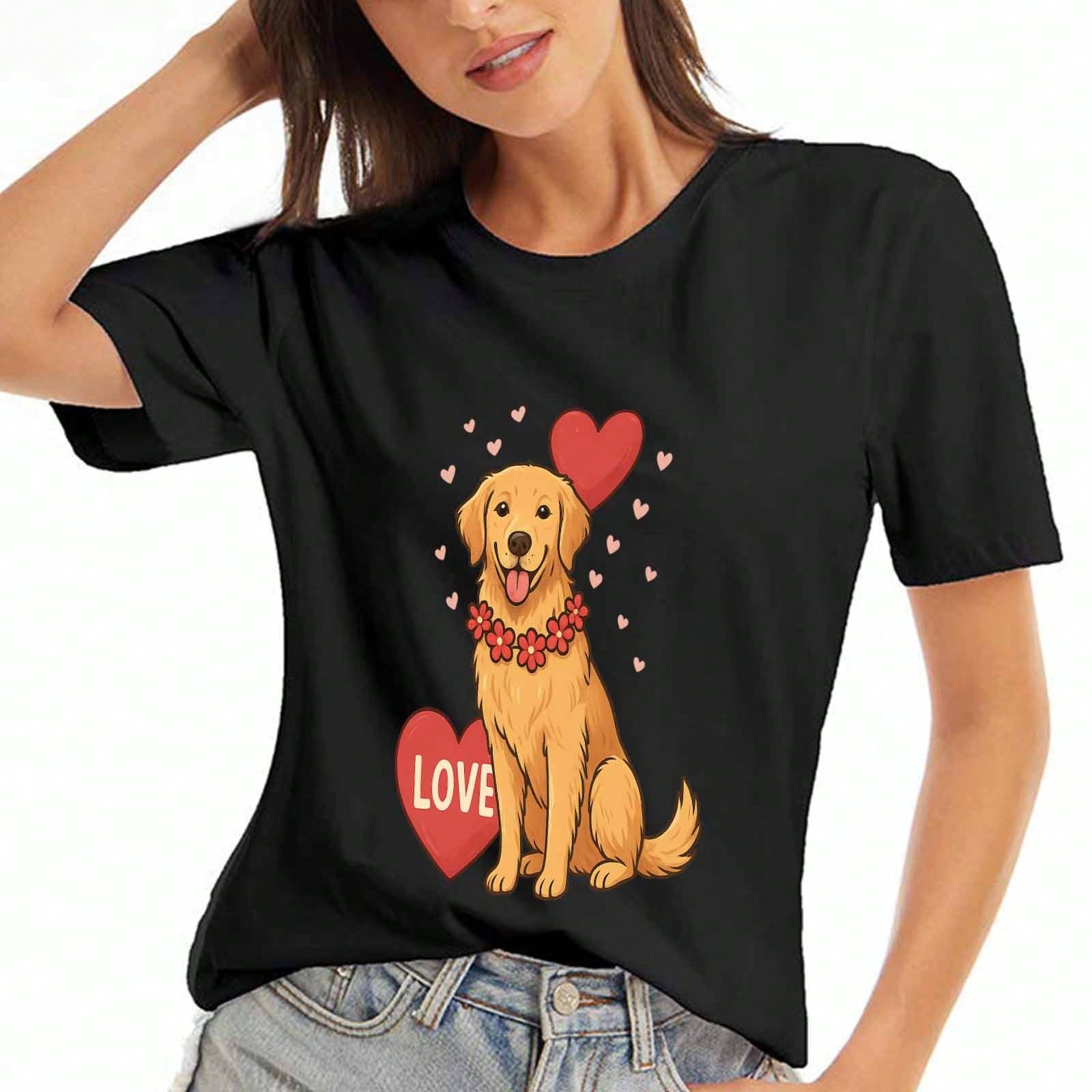 Golden Retriever Dog unisex Cotton T Shirt, Premium Cotton Graphic, Durable, Casual And Fashionable, Ears Up System Armed, Dog Lover Gift Idea, Comfy S