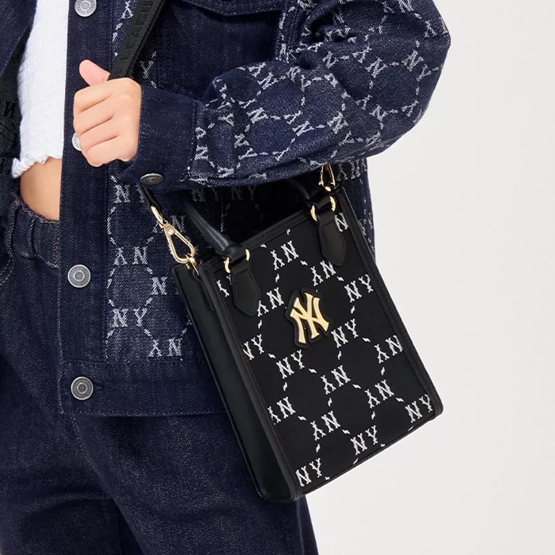 New MLB Polyester Shoulder Bag Crossbody Bag Handbag Regular Unisex Black 7ACRMDB4N-50BKS