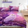 Owl Pattern Bedding Quilt Set Quilt Cover Pillowcase Home Decoration Birthday Gift (1 * duvet cover + 2 * pillowcase, without core)