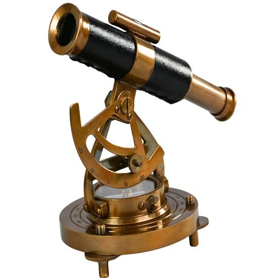 Brass Telescope with Compass Base Nautical Steampunk Desk Decor