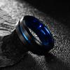 Fashiom Punk Roman Numeral Stainless Steel Chain Rings For Men Inlay Blue Carbon Fibre Celtic Dragon Rings Wedding Band Jewelry