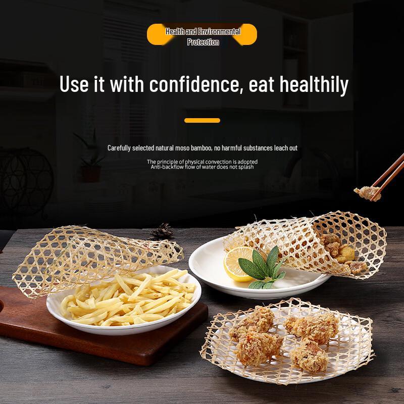 Hansheng Hand-Woven Hexagonal Bamboo Steamer Mats, Non-Stick (50-Pack)