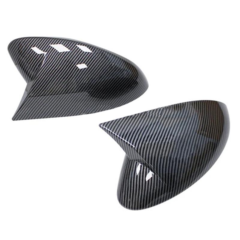 For Alfa Romeo Stelvio 2016-2020 Side Mirror Cover Cap Carbon Fiber Look ABS Plastic Car Exterior Accessories