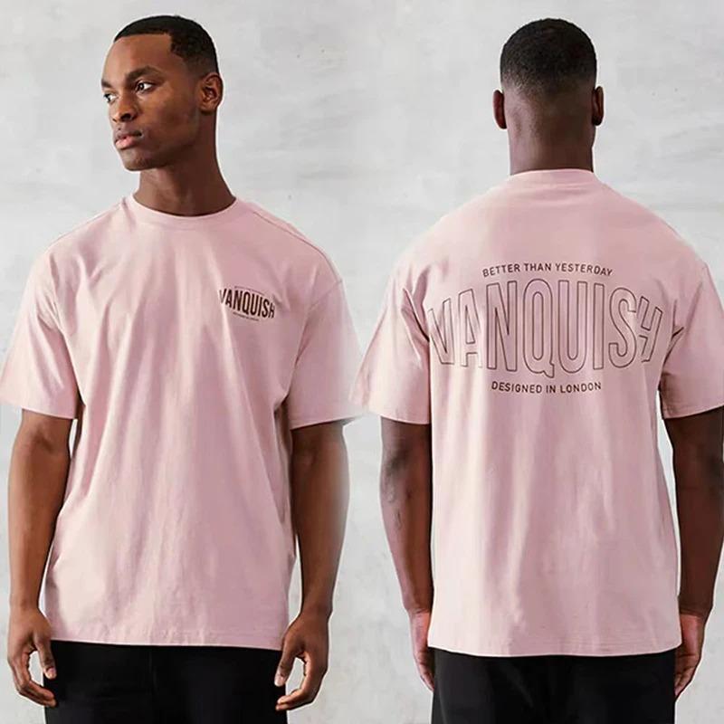 Fashion Gym Fitness Tshirt Oversized Cotton Unisex Unisex Summer Luxury Brand Retro Leisure Loose Couple Short Sleeve Tshirt