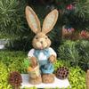 Cute 35Cm Straw Rabbit Woven Rabbit Garden Statue Rabbit Handicraft Home Decor – New Year And Easter Decorations Ornament
