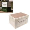 Folding Camping Storage Box with Wooden Lid Collapsible Storage Bin Container with Wheels for Car Camping Picnic