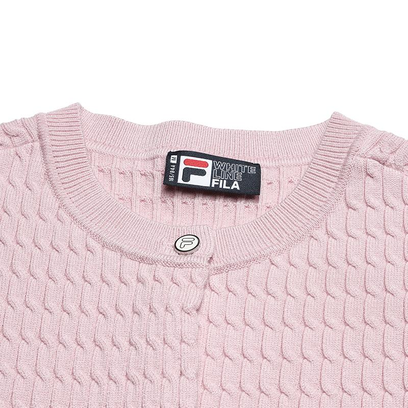 Fila Cny Heart Cardigan Fashion Simple Basic Sweet Cute Versatile Casual Comfortable Woven Blush Knit Sweater Women Tops Red Purple F11W619403FPU