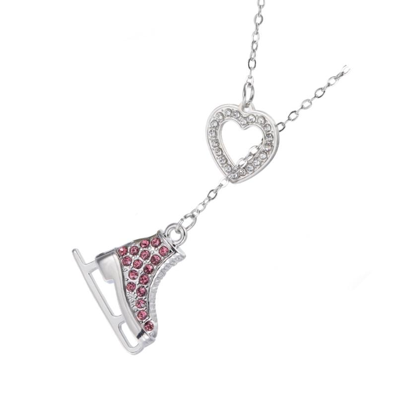 Collana Ghiaccio Pattini Colori Caramella con Dettagli in Cristallo e Tema Sportivo Cartoon per un Fascino Giovanile