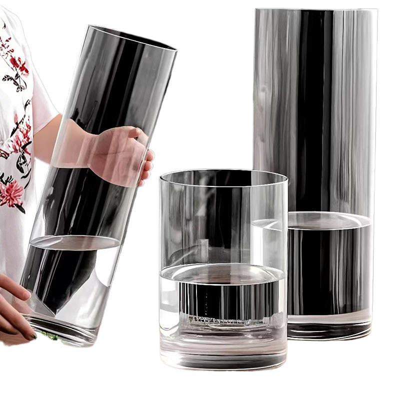 Stor Transparent Anti-Fall Vas för Lyckobambu - Vattenkultur Akryl Imitation Glasbehållare
