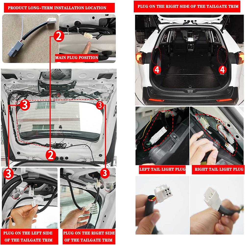 Brake Light Plug Wiring Harness For 2019-2021 Toyota RAV4 All Tail Light Turn On