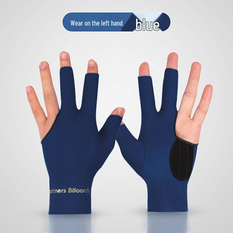High Elastic Three-Finger Billiard Glove with Logo Print E18