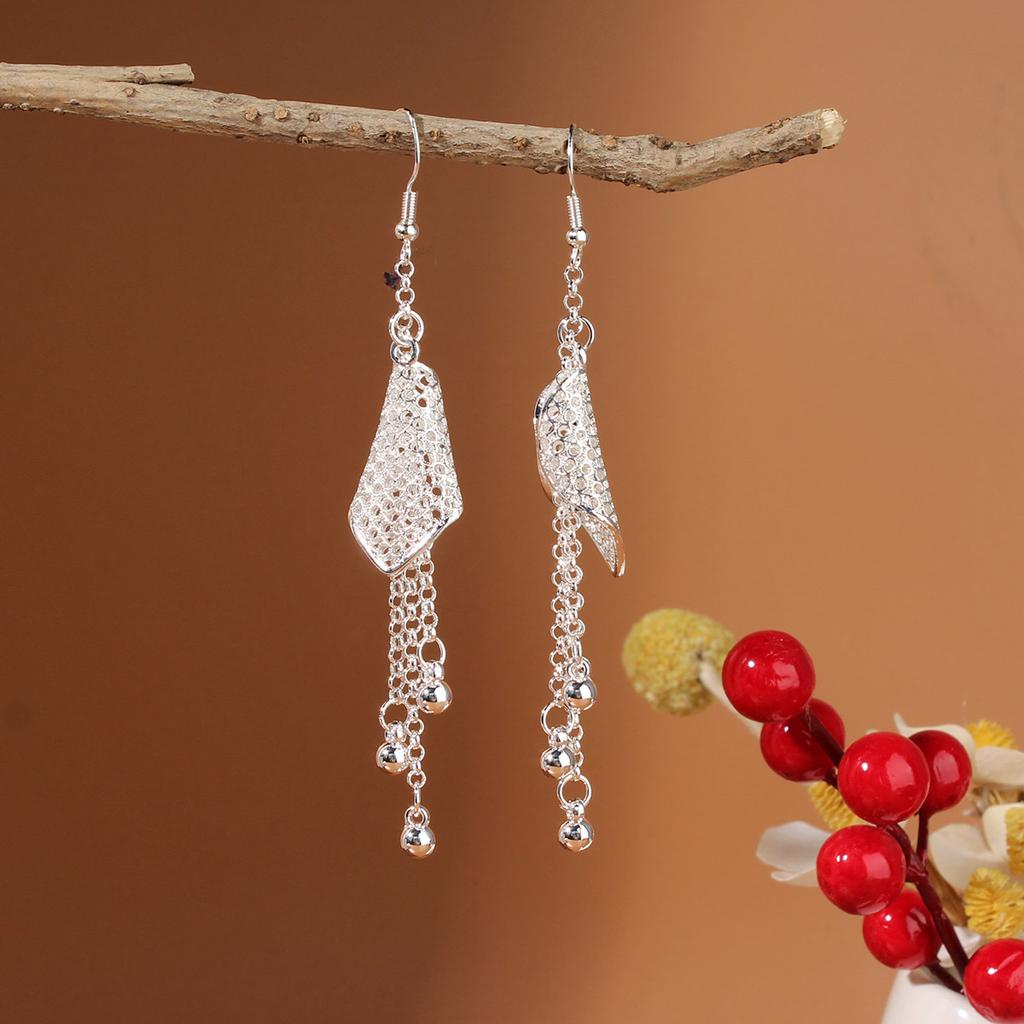 Turquoise Earrings Bohemian Drop Ear Earrings with Tassels, Geometric Alloy, Retro Style, Boastful Ear Accessories