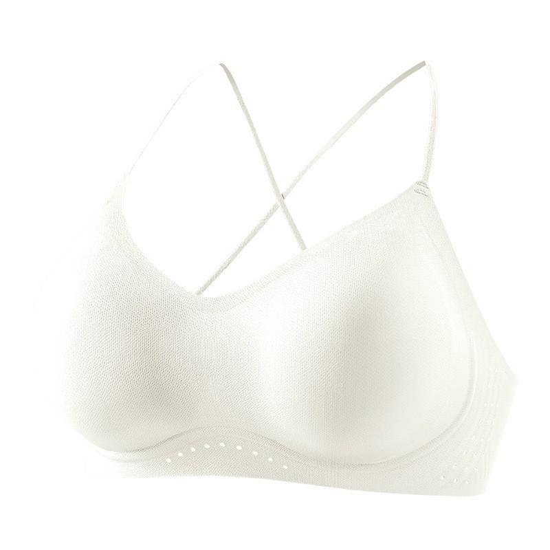 Traceless Steel Ring-free Liquid Foundation Invisible Underwear Women's Soft Support Ultra-thin Shoulder Straps Cross Back Bra Cover