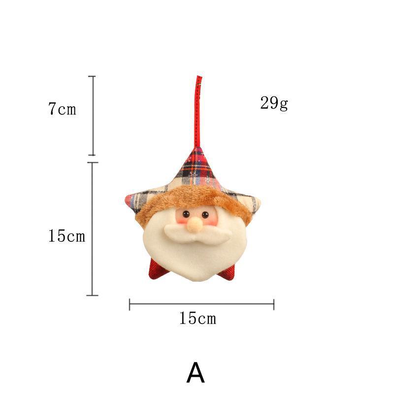 Christmas Santa Claus Elk Doll Christmas Tree Creative Decorations Pentagram Pendant Plush Toys