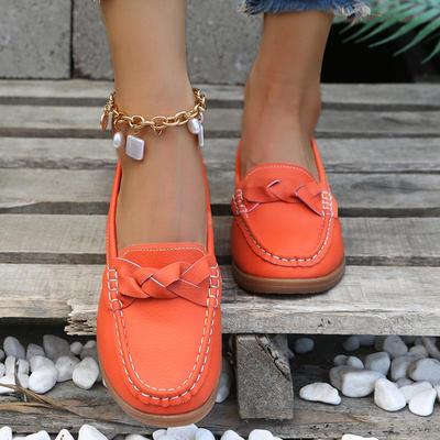 Spring 2022 Women's Soft-Soled Moccasins: Shallow Mouth, Solid Color, Flat Heel Shoes
