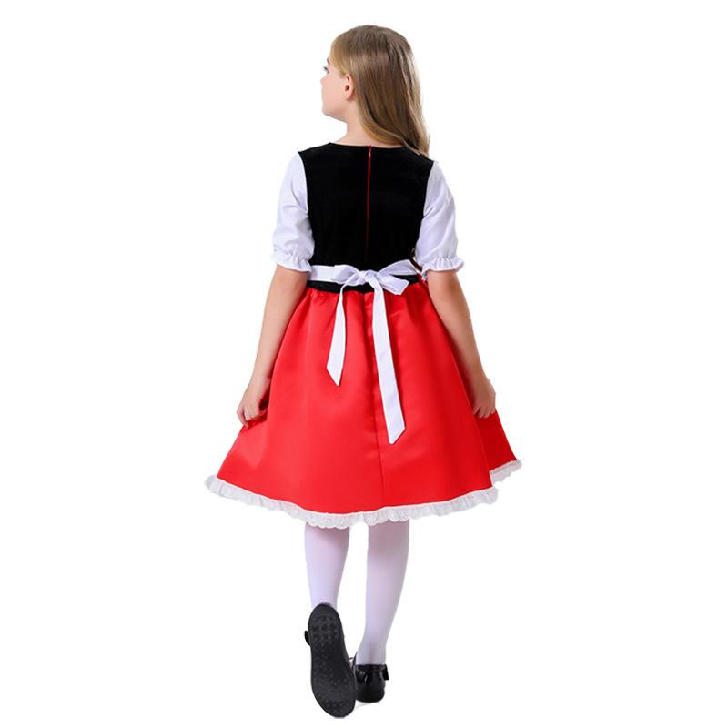 Children's Girl Halloween Little Red Riding Hood Costume Performance Costume Princess Dress Dress Set