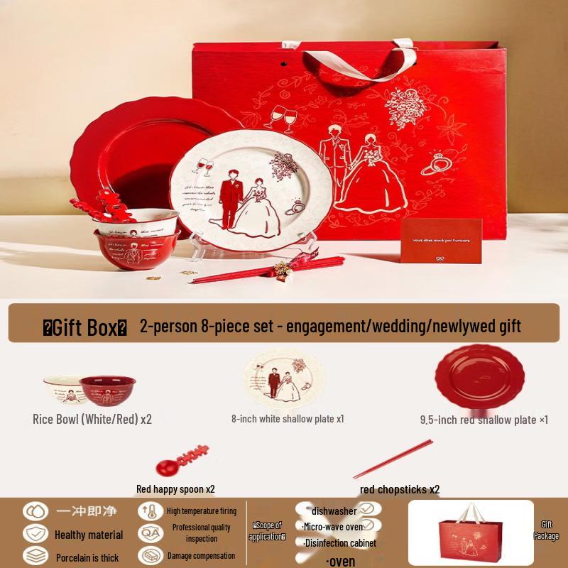 Wuhe 8-Piece European Ceramic Dinnerware Set for 2