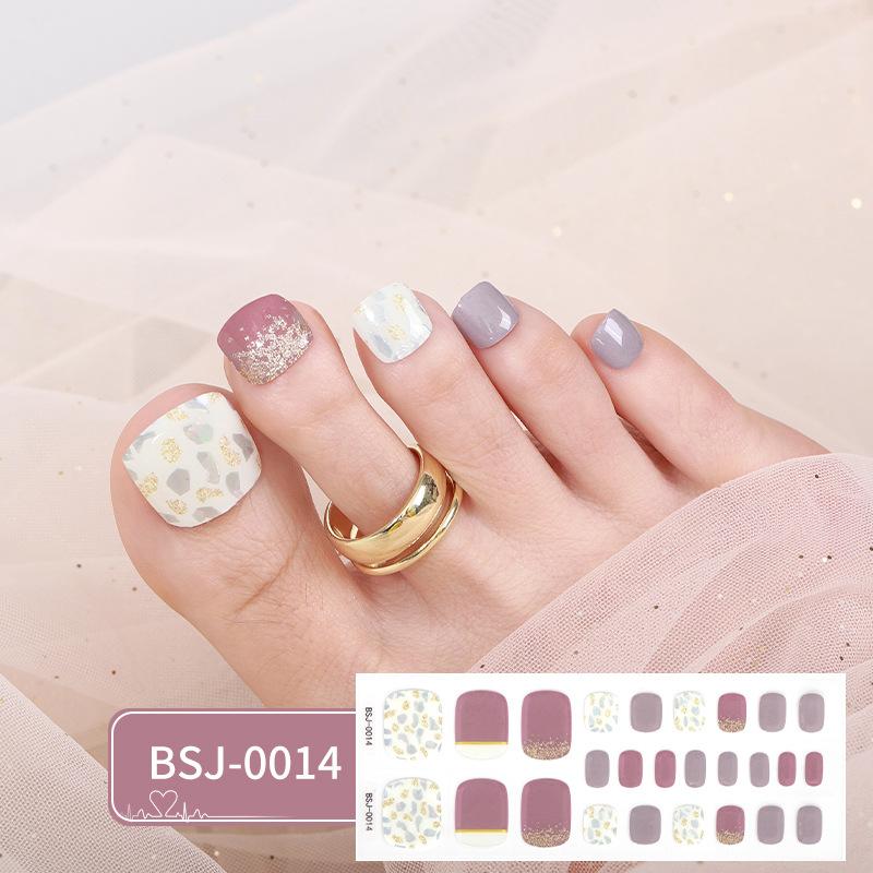 Gel Toenail Stickers Gel Manicure Stickers 3D Phototherapy Nails Semi-cured Toenail Stickers