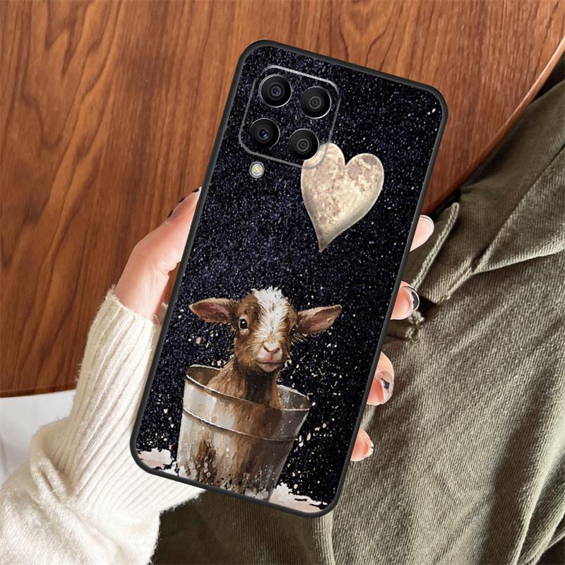 Western Highland Cow Sunflower Cute Case For Samsung Galaxy M06 M16 M36 M56 M33 M15 M55 M31 M13 M12 M14 M53 M32 M52 M35 M34 M54