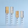Anodized Aluminum Gold Spray Nozzle Perfume Decanting Bottles: 2ml, 3ml, 5ml, 10ml with Scale