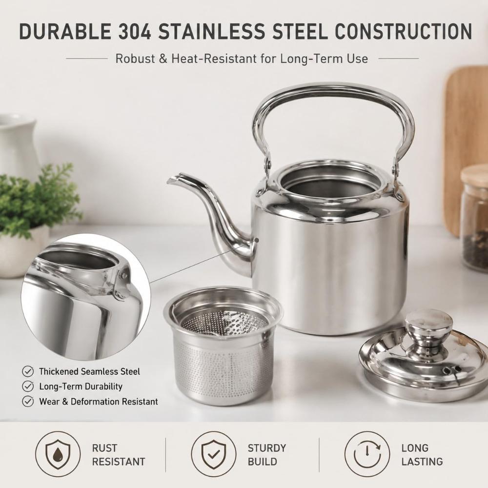 Stainless Steel Stainless Steel Teapot Top Handle Tea Kettle With Infuser For Gas Stove
