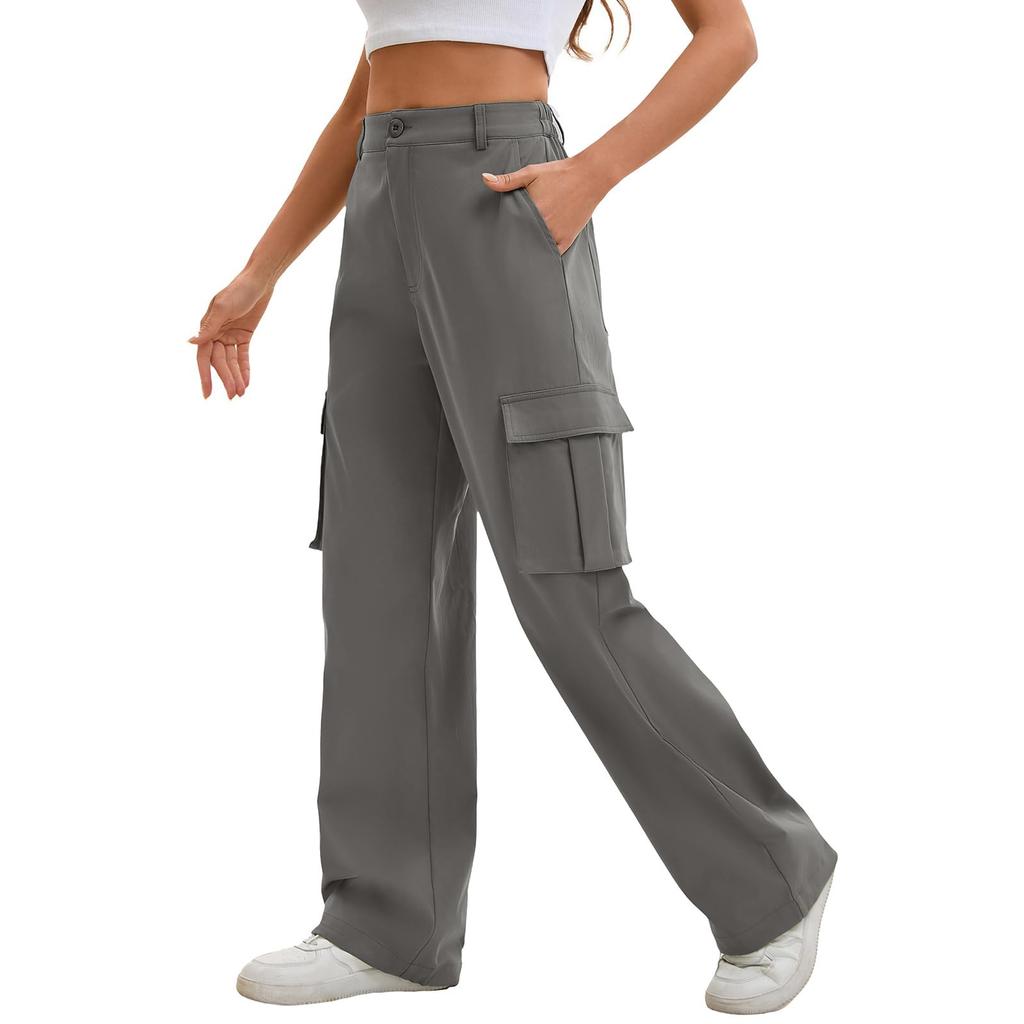 Cargo Pants For Women High Waisted Wide Leg Casual Pants Streetwear Trousers With  Pockets