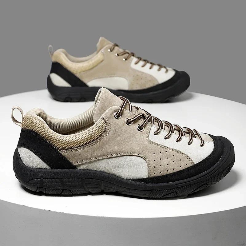 Fashion Men Outdoor Antiskid Sneakers Lightweight Breathable Lace-Up Running Tennis Shoe Comfortable Casual Hiking Shoes Plus Size 38-47