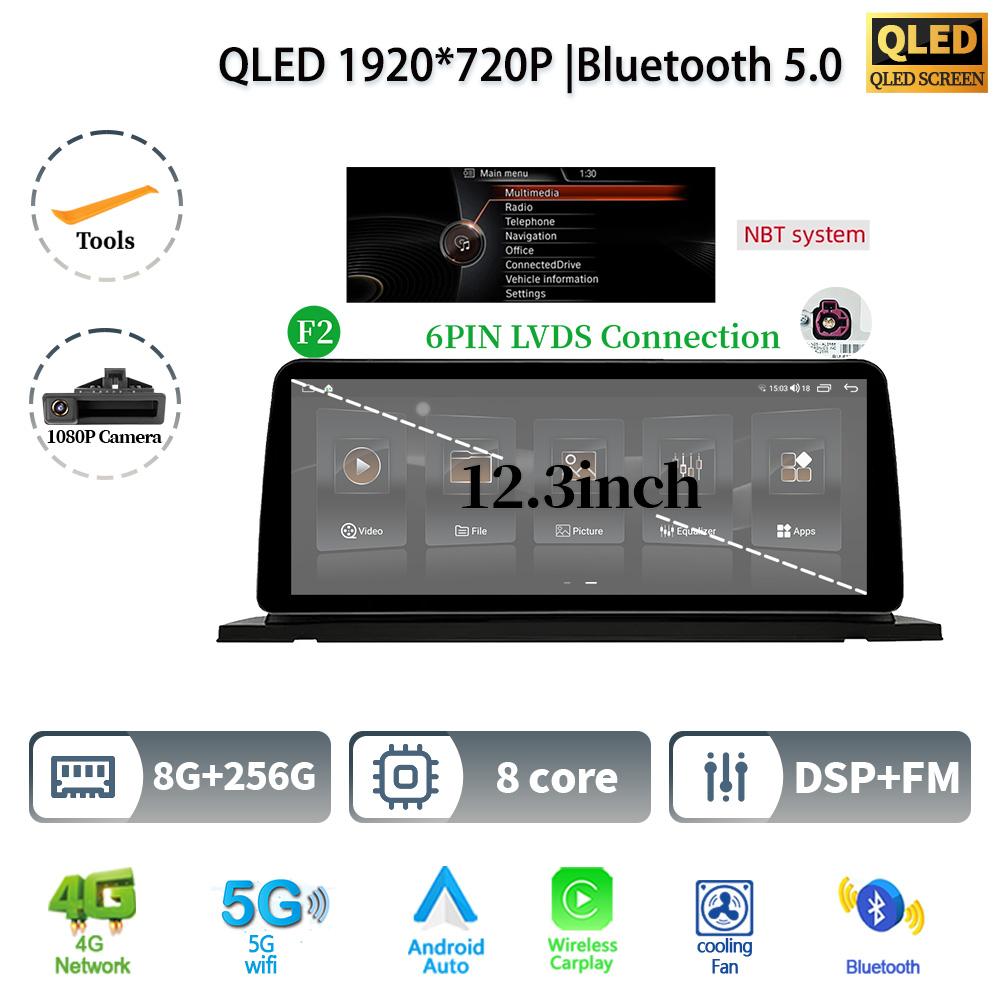 12.3" For BMW 5 Series F07 GT 2011-2017 Android 14 Car Radio Multimedia Stereo 4G GPS Navigation WIFI Wireless BT CarPlay Screen