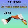 28 Pin AV Video Audio Connection Cable for Toyota Auris, Corolla, Camry, Prius, Verso, Scion FR-S, iQ, xB, xD, tC