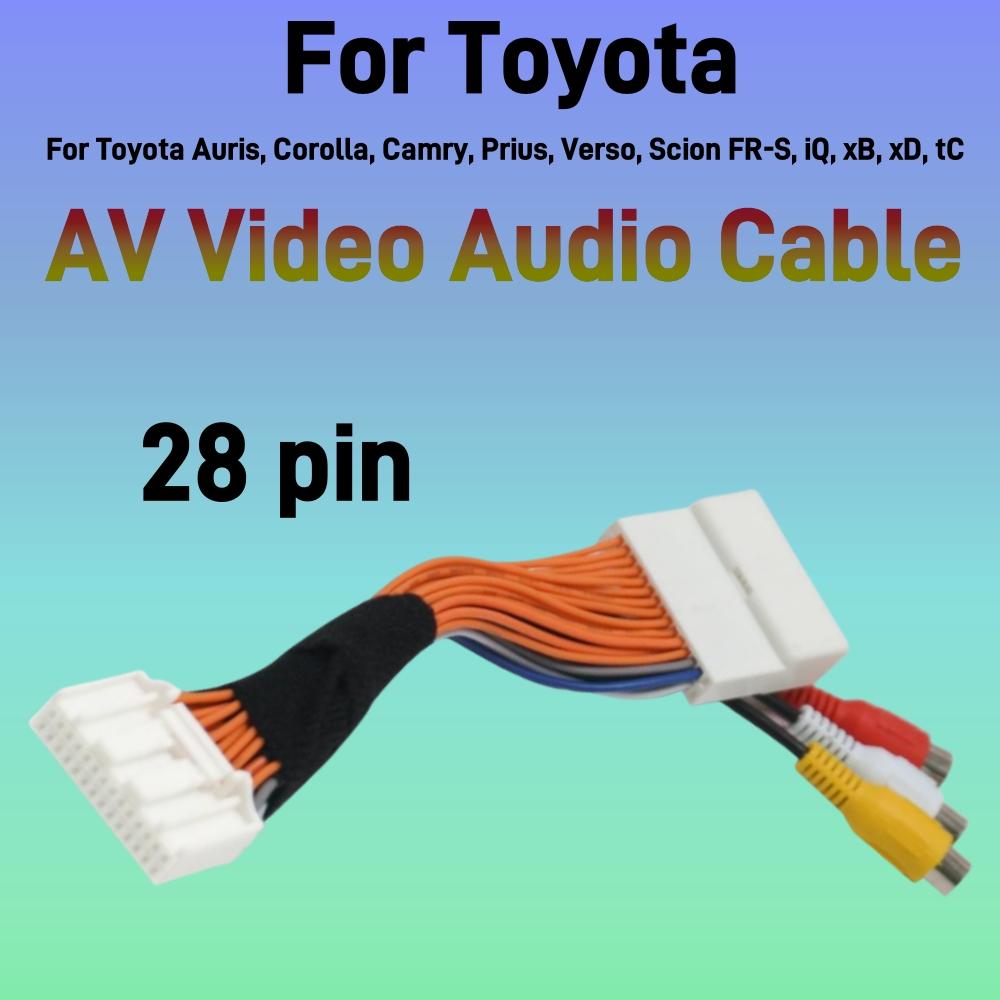 28 Pin AV Video Audio Connection Cable for Toyota Auris, Corolla, Camry, Prius, Verso, Scion FR-S, iQ, xB, xD, tC