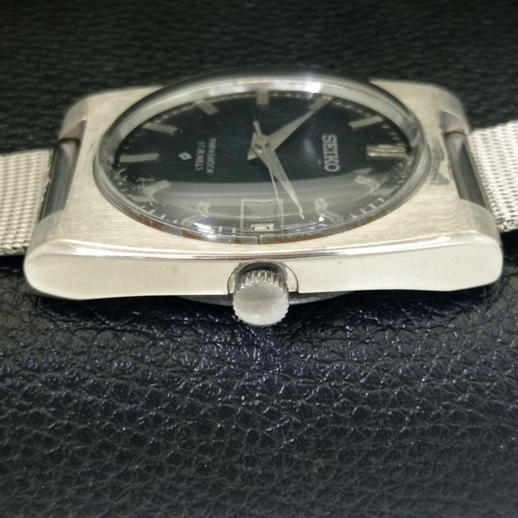 RARE VINTAGE SEIKO HAND-WINDING 6602B JAPAN MENS BLACK DIAL WATCH a703939-1 R213g-a703939