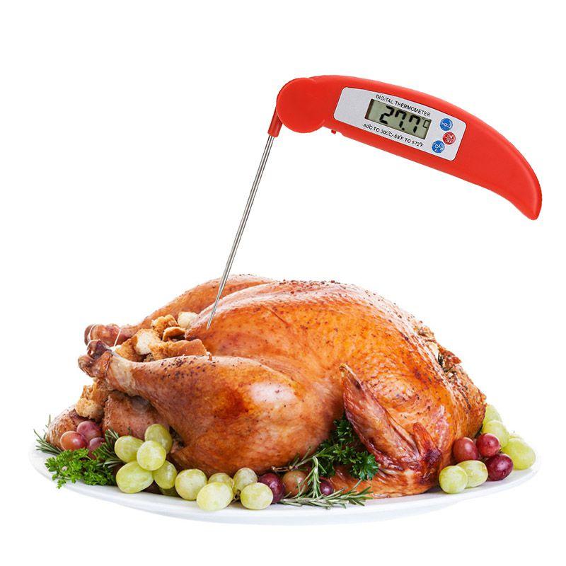 Premium Digital Instant Read Thermometer With Folding Probe For Bbq And Kitchen Cooking