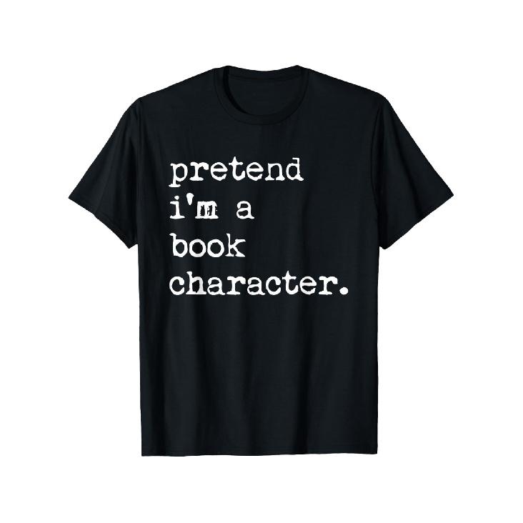 Men S Funny Pretend I m a Book Character Graphic T-Shirt - Black Casual Tee with Text Print, Slim Fit Round Neck for Halloween Costumes, S чёрный