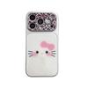 Apple 17 Pro Max Transparent Leopard Print iPhone 16/15 Case with Large Window and KT Cat Expression, Drop-Proof