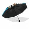 1pc BT21 Character Circle Sticker Umbrella with Plastic Handle,Suitable for All Seasons Home Travel Outdoor UmbrellaM1212