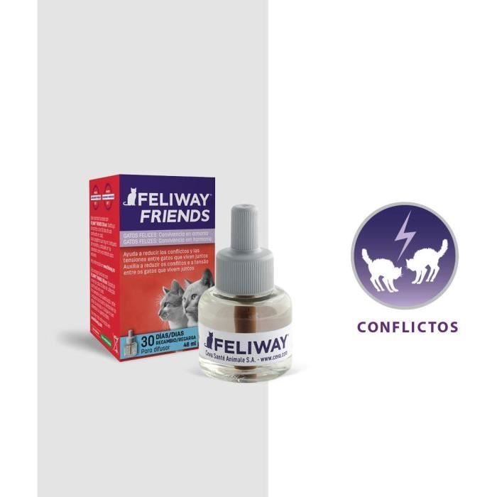 Antikonfliktmiddel for katter - FELIWAY - Friends - 48 ML - Reduserer konflikter - Naturlig løsning