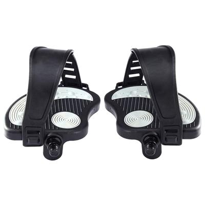 1 Par de Pedais para Bicicleta Ergométrica 1/2 com Tiras, Pedais para Bicicleta Ergométrica Reclinada Estacionária para Bicicleta Indoor Exercycle, Bicicleta de Spinning