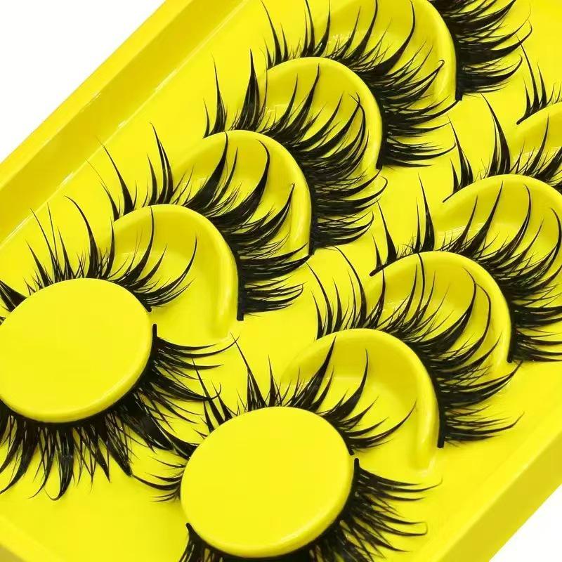 Manga Wet Tip Little Devil False Eyelashes - Black Stem, Dense Strip for a Natural, Photogenic Look