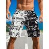Modische und lässige Herren-Shorts mit geometrischem Print, bequem für Outdoor-Sport, leicht elastisch, normale Passform