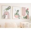 Pink Sage Green Abstract Wall Art Posters Bohemian Style Decorative Paintings Wall Art Multiple Suitable for Room Decor Bedroom