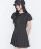 ILLIGO Rose Pleated Mini Dress Black