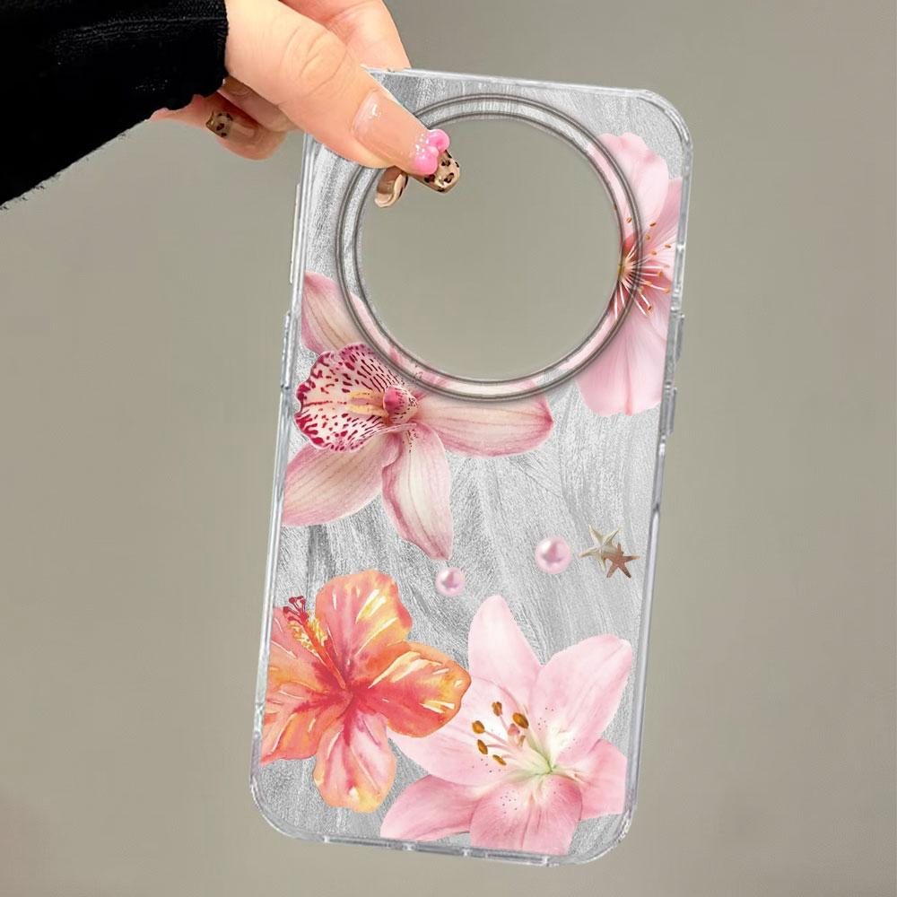 Pink Lily Flower Hard Back Print for Honor 400 Lite 200 Pro X9c X7c X8b X9b X8c X9a 90 Smart X6c X6 X7b X8a X7d Phone Case Cover