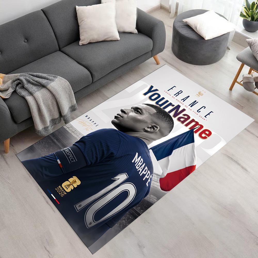 Mbappe Customized Name Carpet Design for Living Rooms Study Room Decorate Room Hallway Anti-slip Rug Decorate Offices Birthday/Christmas Gift