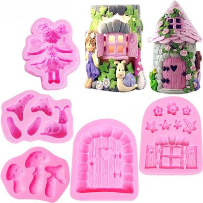 3D Fairy Flower House Muchroom Snail Cake Silicone Mold Fondant Chocolate Candy Sugar Gumpaste Decorating Bake Tools C173