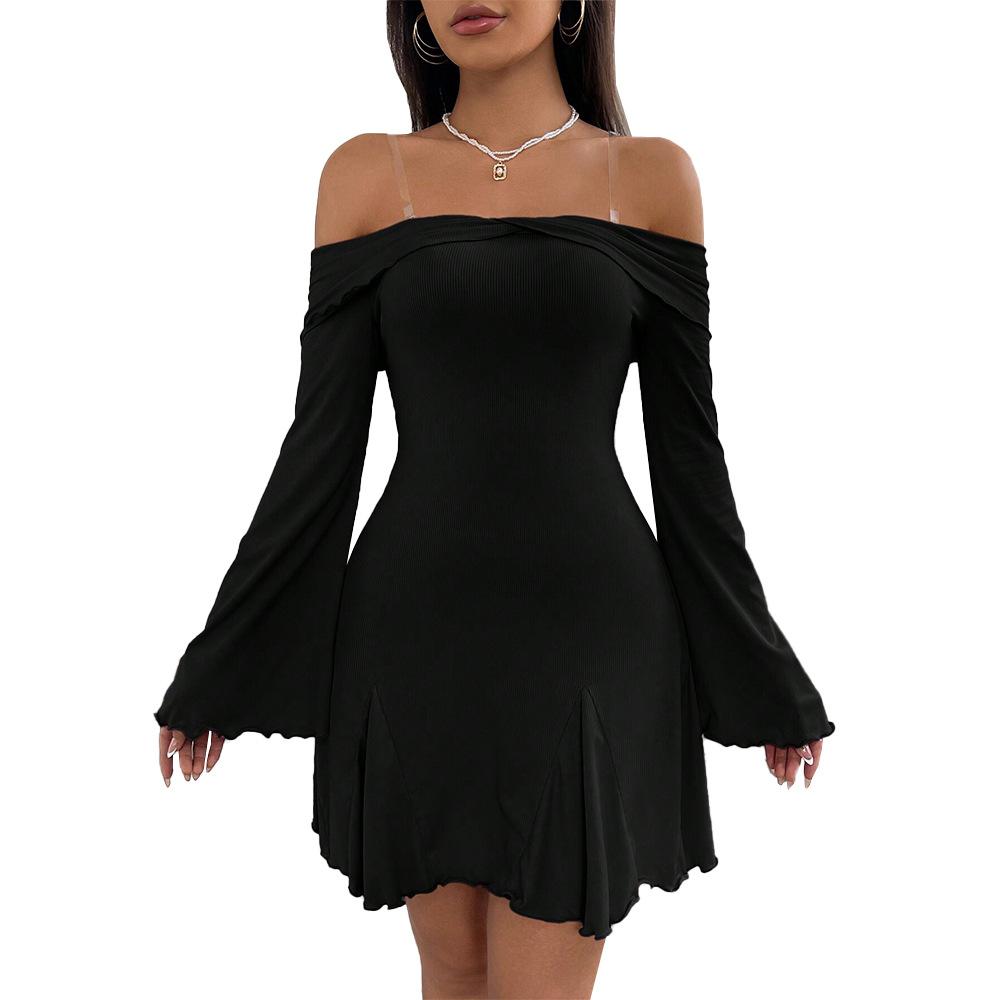 Women's clothing royal sister sexy style dress autumn and winter high temperament one-word collar slim skirt