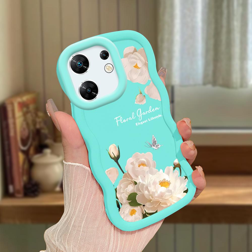 Big Wave Edge Soft Silicone Material Macaron Phone Case Shockproof Protective Rubber Casing for OPPO Reno Realme Infinix Tecno