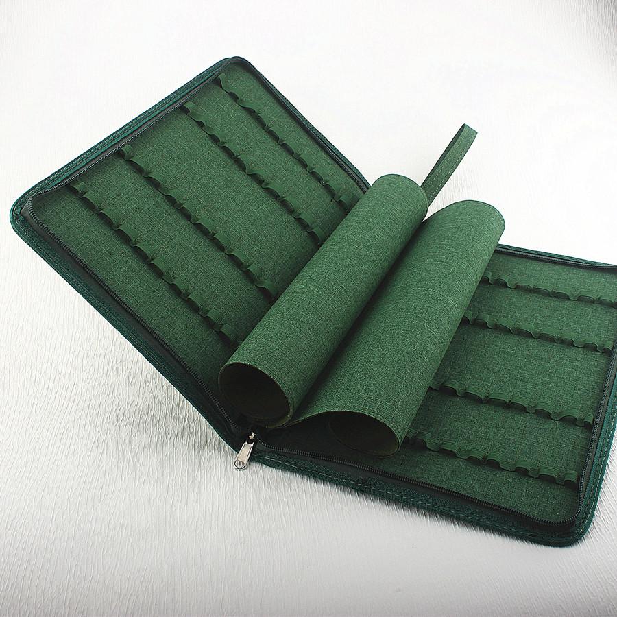 48 /24/10 Slots Fountain Pen Case Pencil Cases Pouch Bag Canvas Fabric Zipper Protection Bag Dustproof Office School Stationery